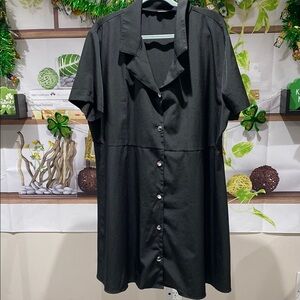 SHEIN Black Button-Up Dress 2 X